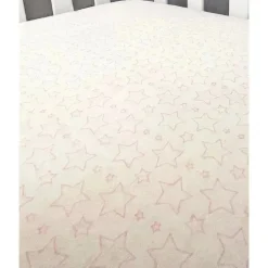 Rose Textiles - Lençol de berço de flanela estrela, rosa
