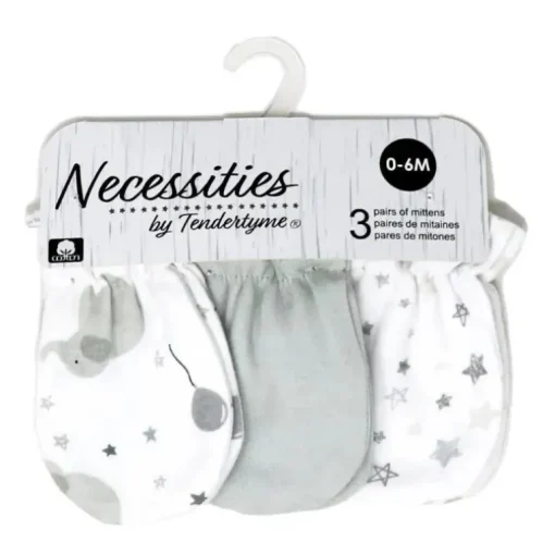 Rose Textiles - Luva de elefante cinza unissex para bebês 3Pk