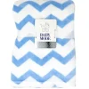Rose Textiles - Manta de lã coral, Chevron azul e branco