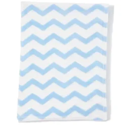 Rose Textiles - Manta de lã coral, Chevron azul e branco