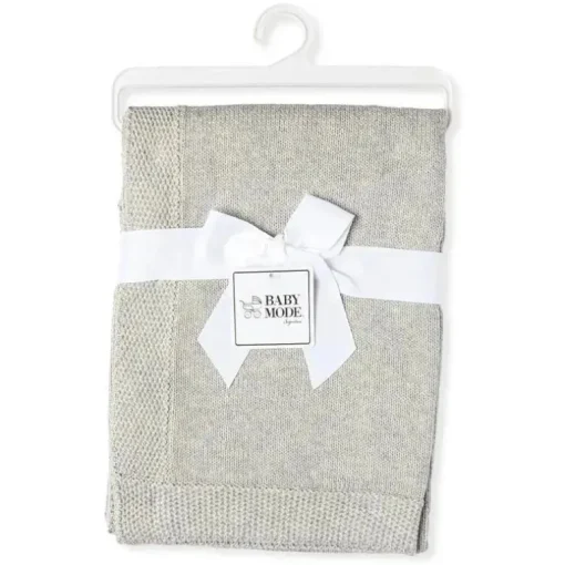 Rose Textiles - Manta de malha com borda, cinza