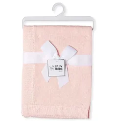 Rose Textiles - Manta de malha com borda, coral