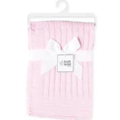 Rose Textiles - Manta de malha de cabo, Rosa