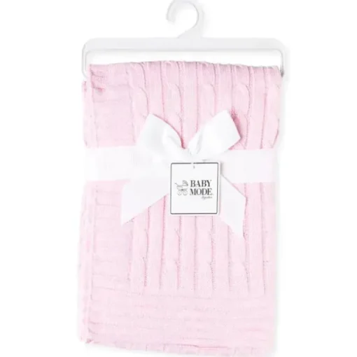 Rose Textiles - Manta de malha de cabo, Rosa