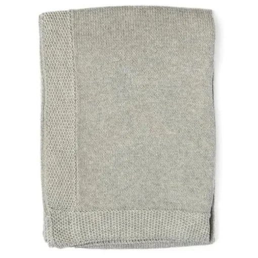 Rose Textiles - Manta de malha com borda, cinza