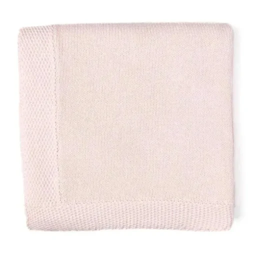 Rose Textiles - Manta de malha com borda, coral