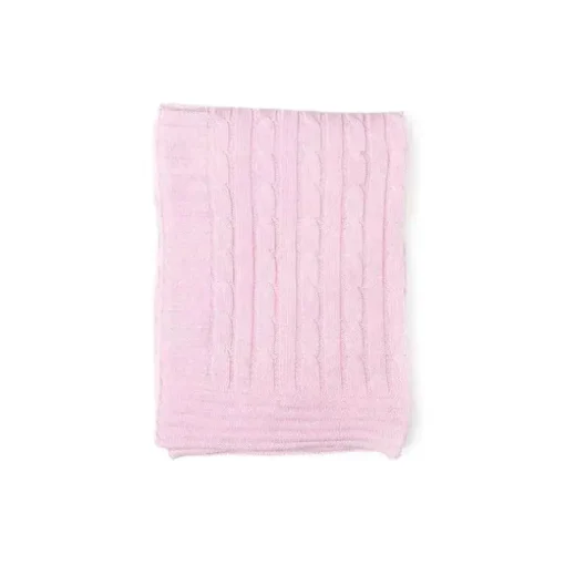 Rose Textiles - Manta de malha de cabo, Rosa