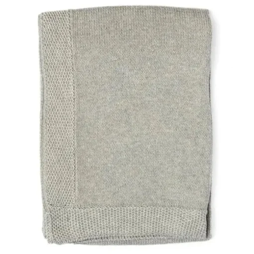 Rose Textiles - Manta de malha para bebê com borda, cinza