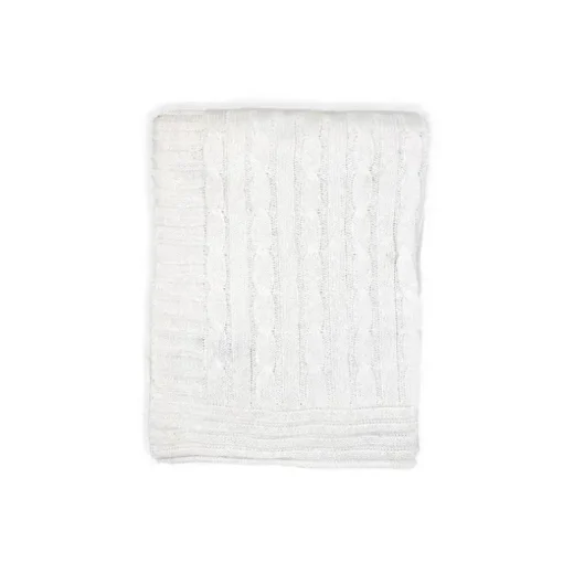 Rose Textiles - Manta de malha de cabo, branca