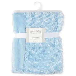Rose Textiles - Manta de pelúcia encaracolada, azul