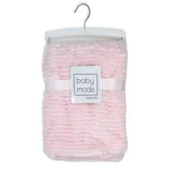 Rose Textiles - Manta de Pelúcia Ridged, Rosa