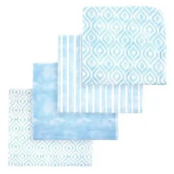 Rose Textiles - Manta de recebimento de 4 unidades, aquarela azul