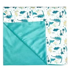 Rose Textiles - Manta de vison de 2 camadas, dinossauro