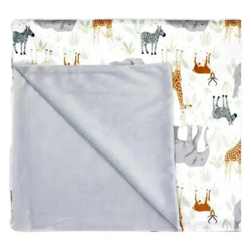 Rose Textiles - Manta de vison de 2 camadas, Safari
