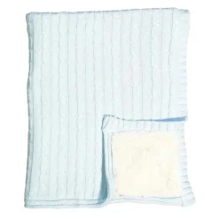 Rose Textiles - Manta Sherpa de malha de cabo, azul