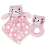 Rose Textiles - Nunu com chocalho de anel, gatinho rosa