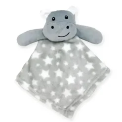 Rose Textiles - Nunu com chocalho de anel, hipopótamo cinza