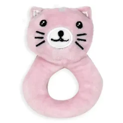 Rose Textiles - Nunu com chocalho de anel, gatinho rosa