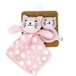 Rose Textiles - Nunu com chocalho de anel, gatinho rosa