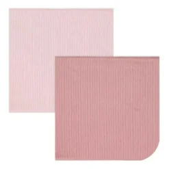 Rose Textiles - Pacote com 2 faixas de malha canelada para bebês, rosa