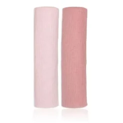 Rose Textiles - Pacote com 2 faixas de malha canelada para bebês, rosa