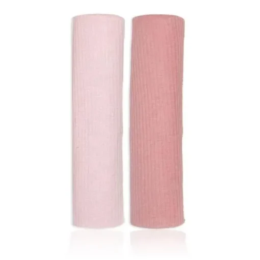 Rose Textiles - Pacote com 2 faixas de malha canelada para bebês, rosa