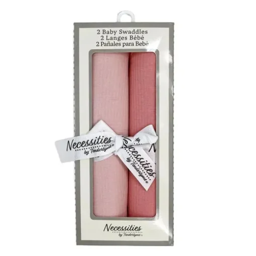 Rose Textiles - Pacote com 2 faixas de malha canelada para bebês, rosa