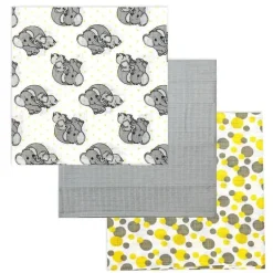 Rose Textiles - Pacote de 3 mantas de musselina, amarelo elefante