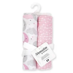 Rose Textiles - Pacote de 2 cobertores de musselina, Pink Sweet Dream