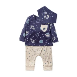 Rose Textiles - 3Pk Baby Boys Jogger Set, Space Navy