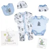 Rose Textiles - 6Pk Baby Boy Gift Set, Flump The Elephant Blue