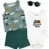 Rose Textiles - 4Pk Baby Boys Short Set, Mommy's Baby Cars