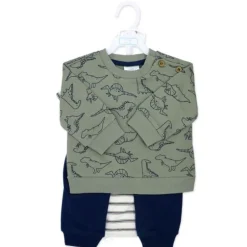 Rose Textiles - 3Pk Baby Boys French Terry Set, Dinosaur