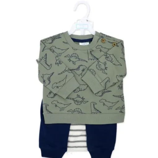 Rose Textiles - 3Pk Baby Boys French Terry Set, Dinosaur