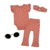 Rose Textiles - 4Pk Baby Girl Pant Set, Coral Floral