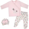 Rose Textiles - 3Pk Baby Girl Quilted Take Me Home, Itty Bitty So Pretty Pink