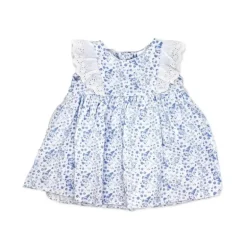Rose Textiles - 3Pk Baby Girl Broderie Dress Set, Blue Floral