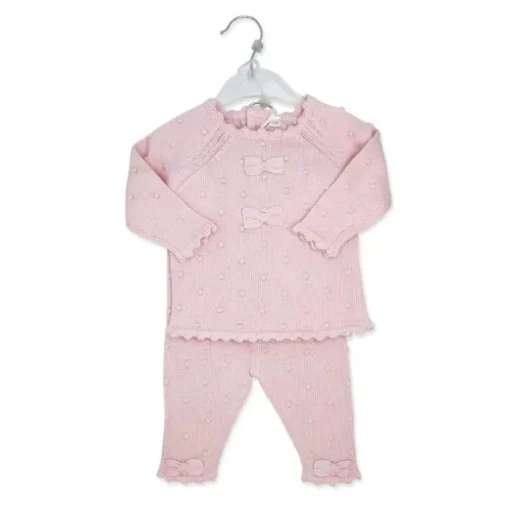 Rose Textiles - 2Pk Baby Girls Knit Bow Set, Pink