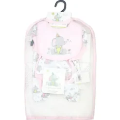 Rose Textiles - 6Pk Baby Girl Gift Set, Flump The Elephant Pink