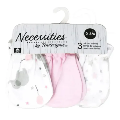 Rose Textiles - 3Pk Bebê Menina Elefante Rosa Luva