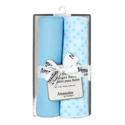 Rose Textiles - 2Pk Blue Star Knit Swaddle