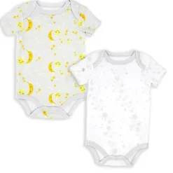 Rose Textiles - 2Pk Body Neutro Sólido para Bebê, Cinza Galáxia