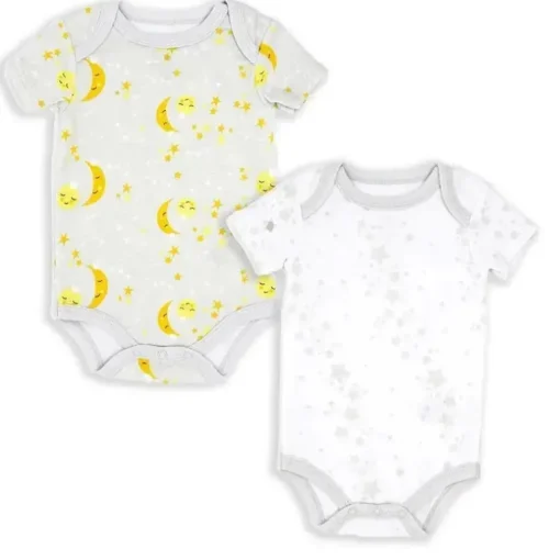 Rose Textiles - 2Pk Body Neutro Sólido para Bebê, Cinza Galáxia