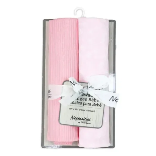 Rose Textiles - 2Pk Faixas de Malha Floral Rosa