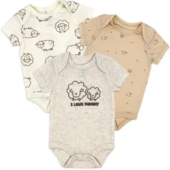 Rose Textiles - 3Pk Neutral Bodysuit Set I Love Mommy