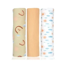 Rose Textiles - 3Pk Rainbow Knit Swaddle