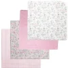 Rose Textiles - 4Pk Receiving Blanket Pink Bunnies