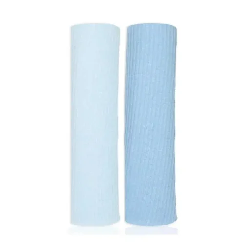 Rose Textiles - 2Pk Rib Blue Knit Swaddles