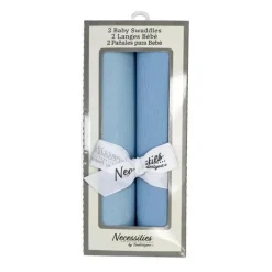Rose Textiles - 2Pk Rib Blue Knit Swaddles