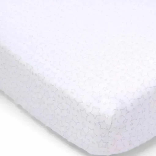 Rose Textiles - Star Flannel Crib Shee,: Cinza